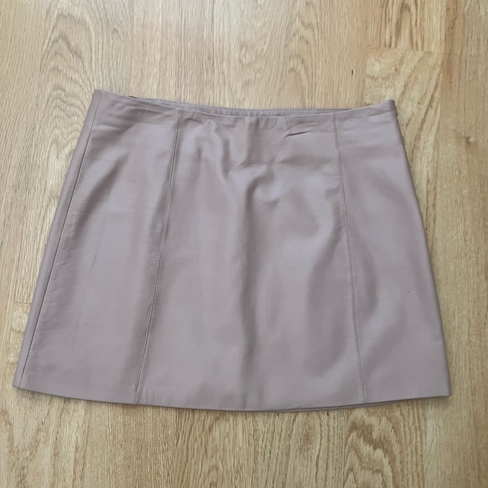 T ALEXANDER WANG Blush colored leather mini skirt. Sz S